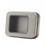 Custom silver metal tin box with PVC window