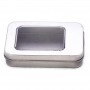 Hot sale silver metal tin box with PVC window