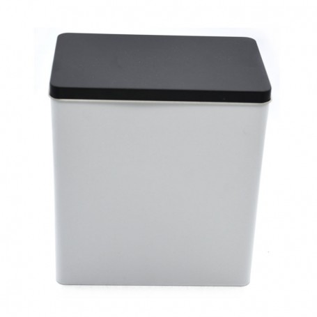 Caja vacía de metal rectangular de metal con bisagras, caja vacía de metal  plateado, caja de lata rectangular de almacenamiento con tapa para