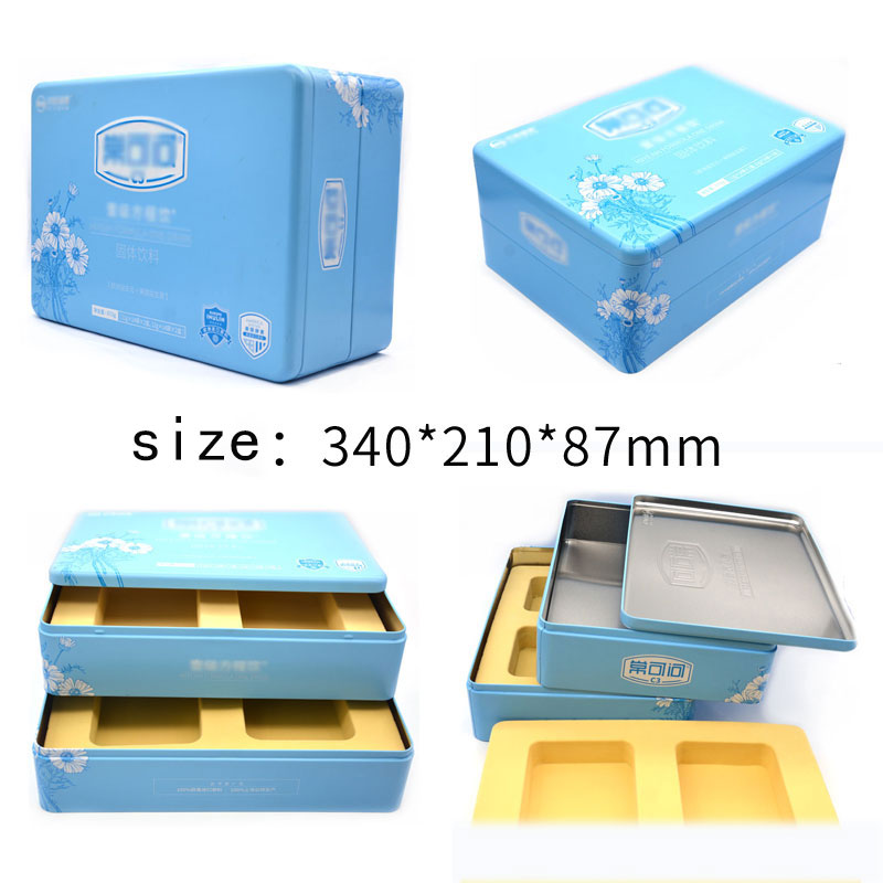 Cosmetic storage double tin box size