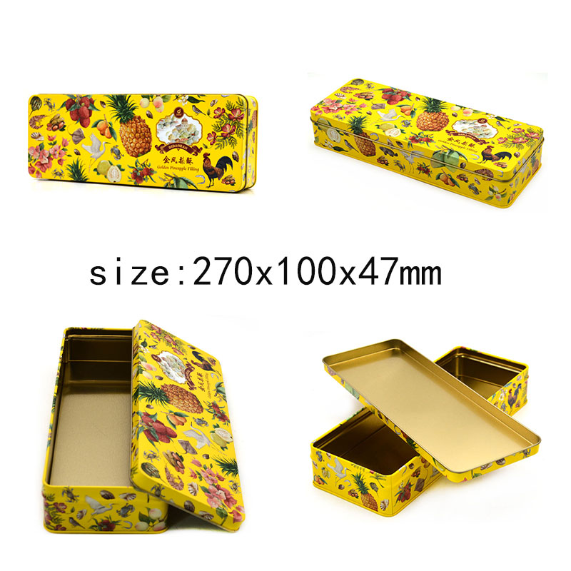 Rectangular candy tin box size