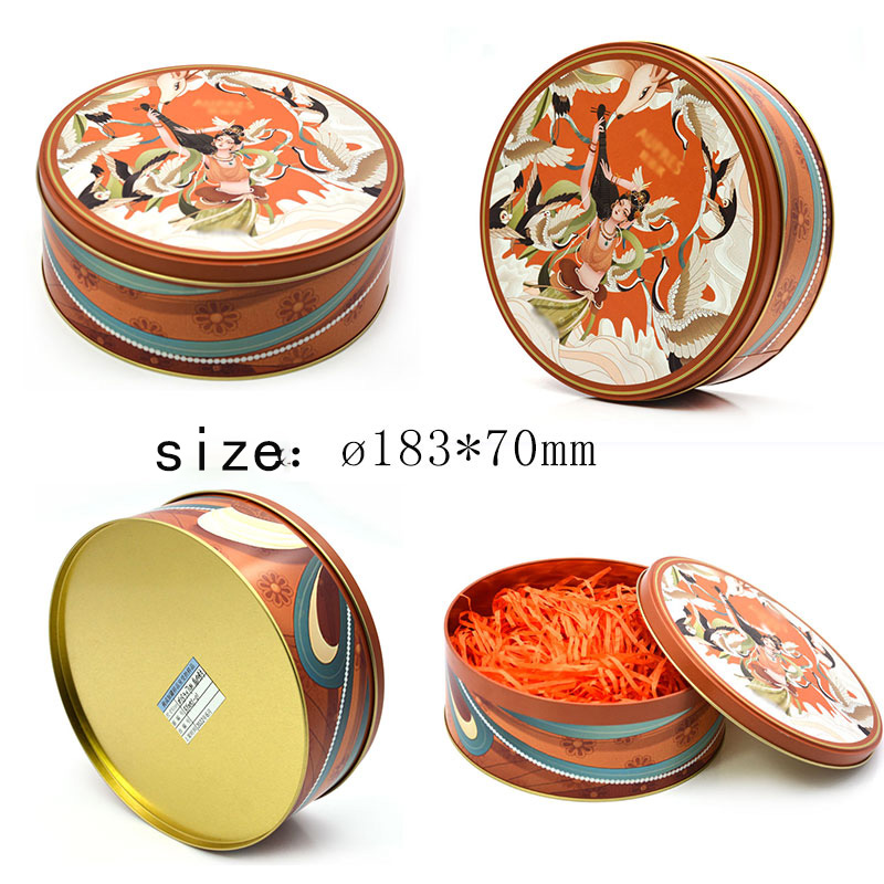 round biscuit tin box size