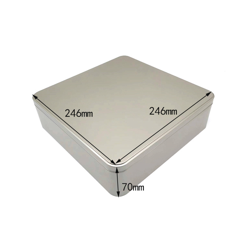 Silver Metal Tin Box size