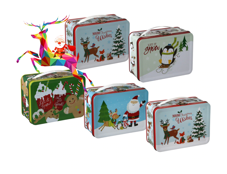 Christmas portable biscuit tin box