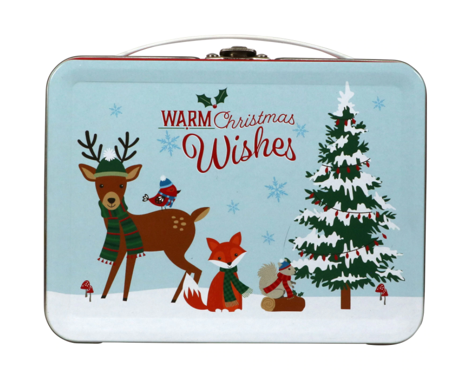 Christmas portable lunch tin box