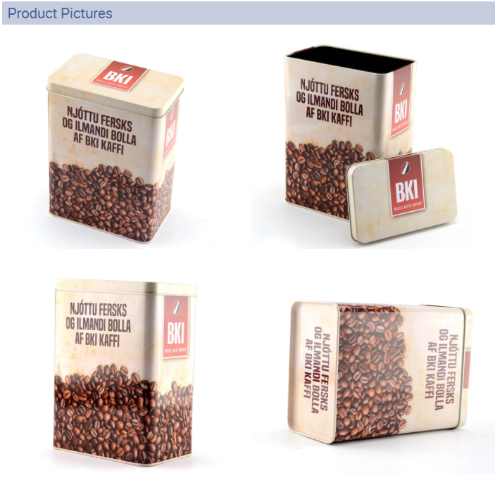 Rectangular coffee tin box series