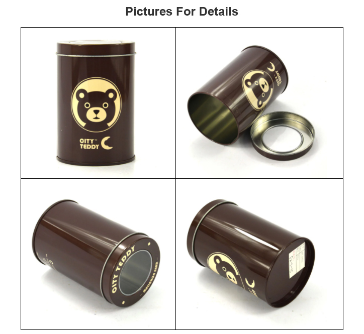 Cylindrical coffee tin