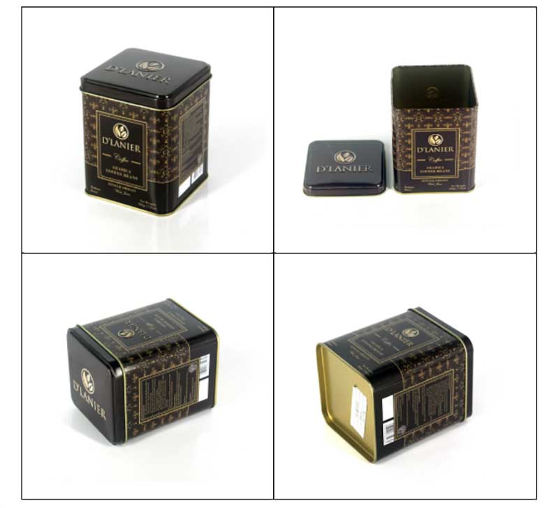 Coffee bean storage metal box series with lid