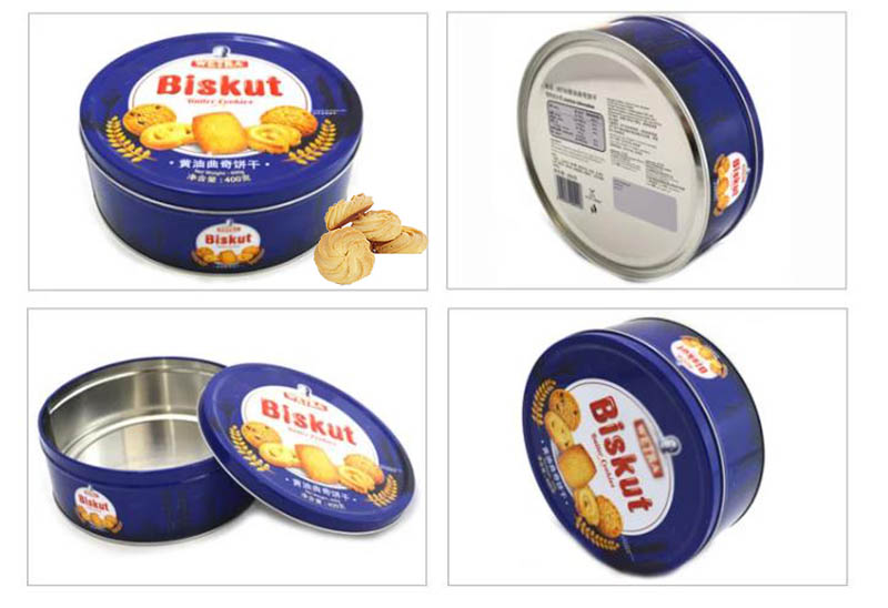 Round Butter Cookies Tin Can Series