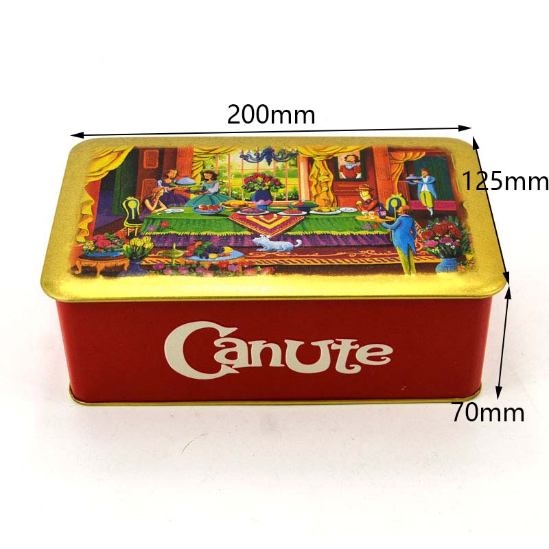 Customized rectangular 160g biscuit tin box size