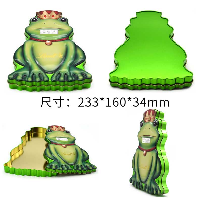 Frog prince shape tin box size