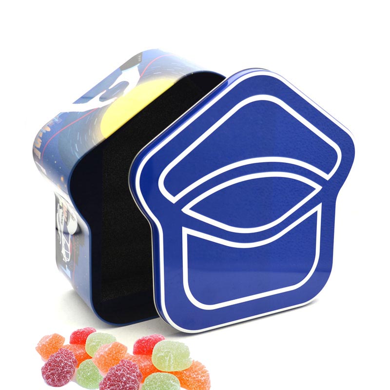 House-shaped candy tin box