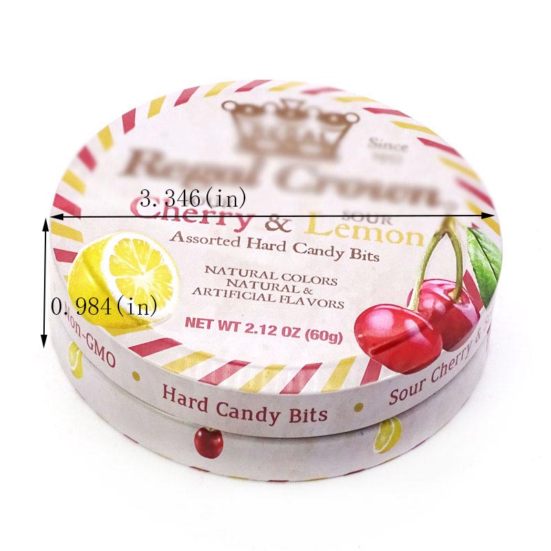 Round gift candy mint tin box size