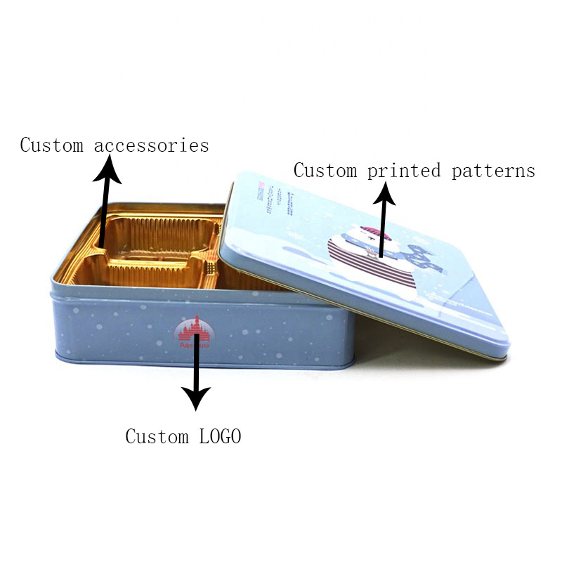 Custom printed Christmas cookie tin box