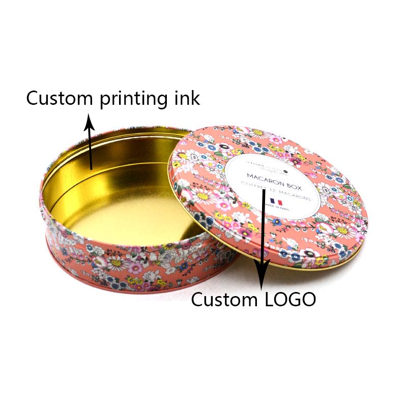 Custom printed round cookie tin box