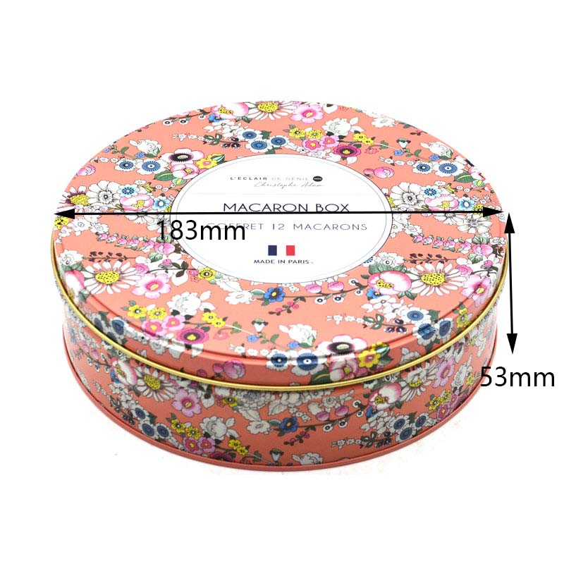 Custom round cookie tin box size