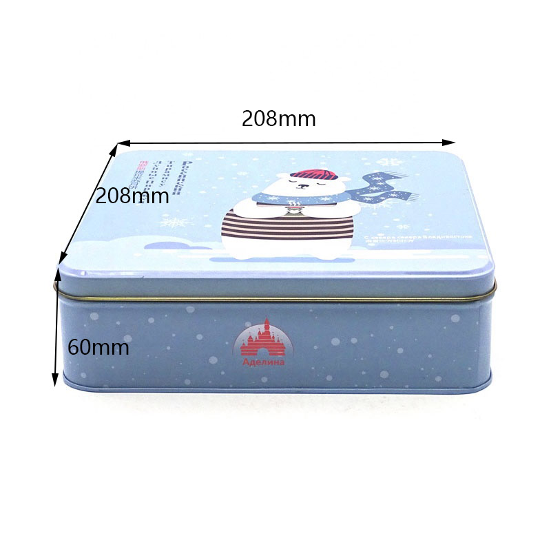 Customized Christmas Cookie Tin Box Size