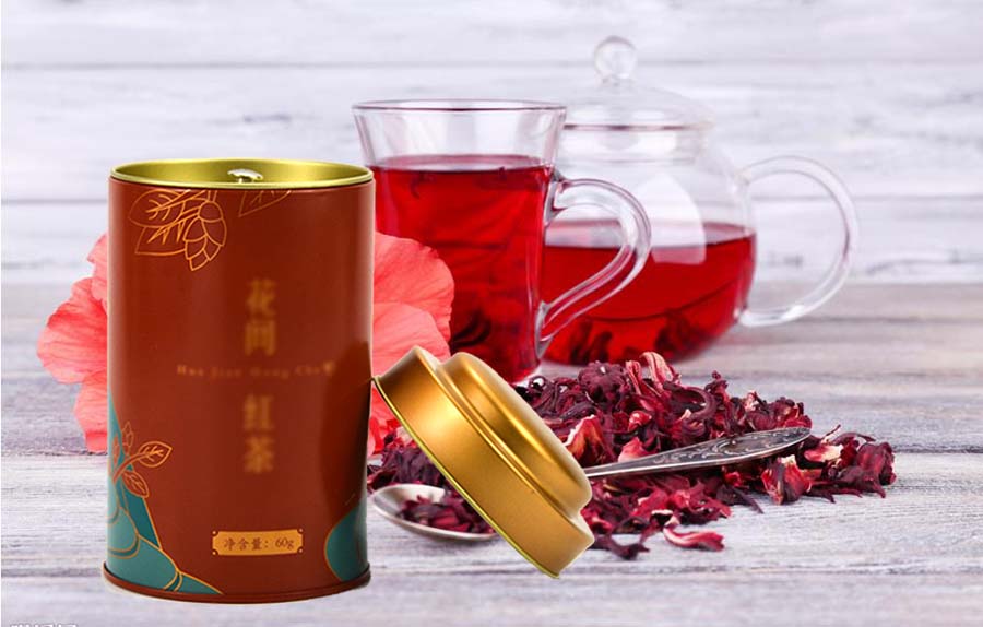 Black tea tin packaging