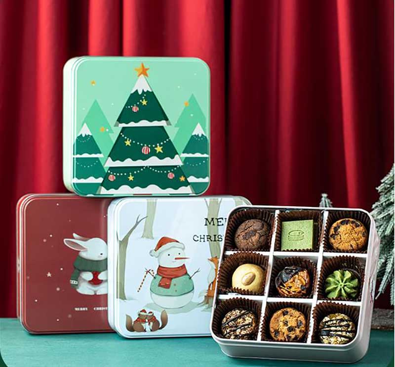 Christmas cookie gift tin box