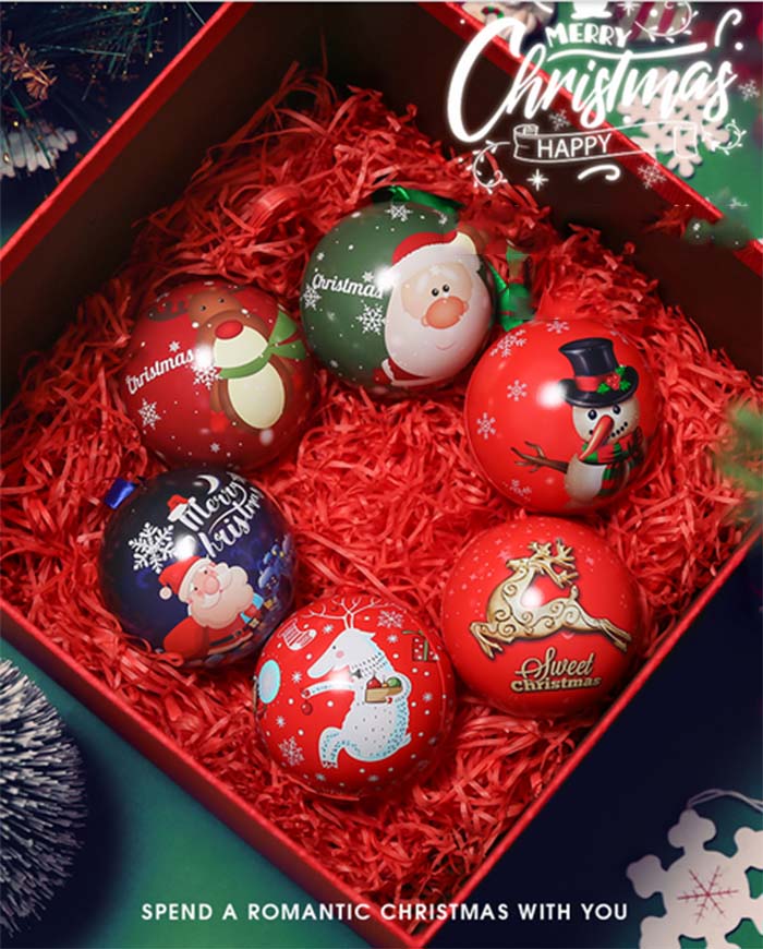 Christmas children's ball candy tin box