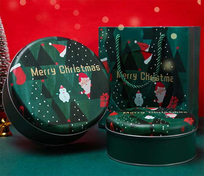 Christmas gift biscuit tin box set