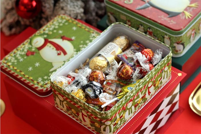Rectangular Christmas Gift Candy Tin Box