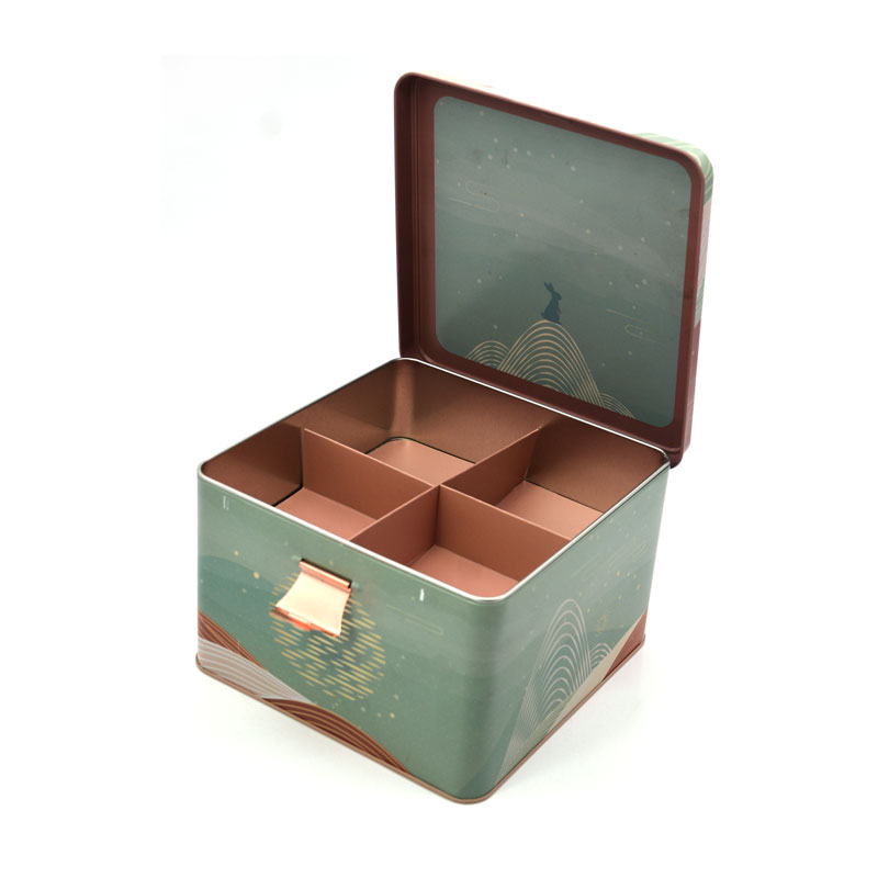 rectangular hinged tin box