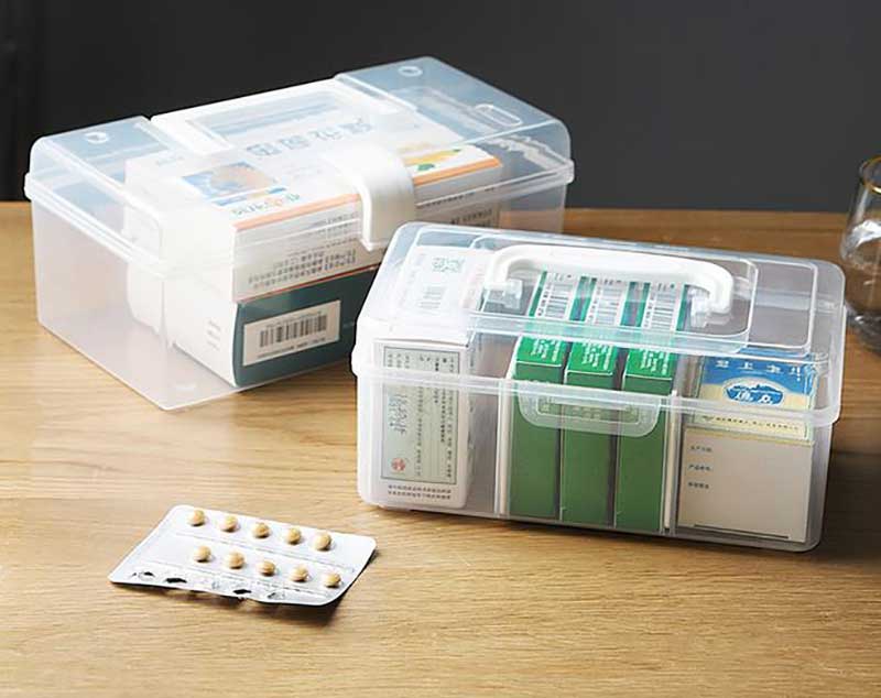 Plastic medicine packaging box