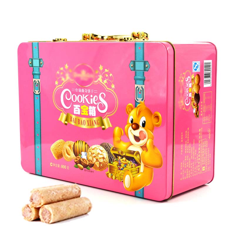 Customized biscuit tin box with lid