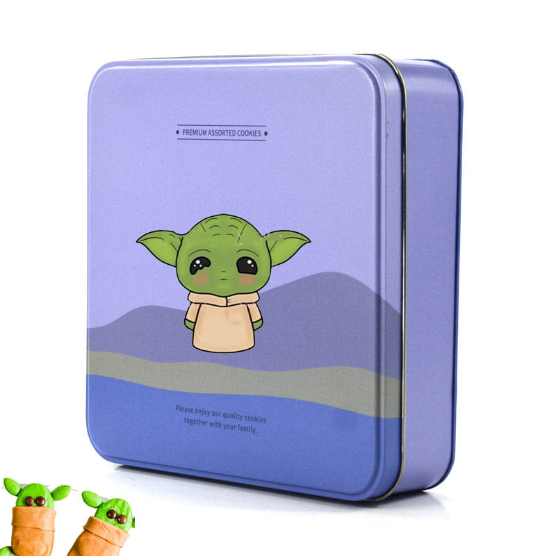 Square Baby Yoda Cookie Tin Box