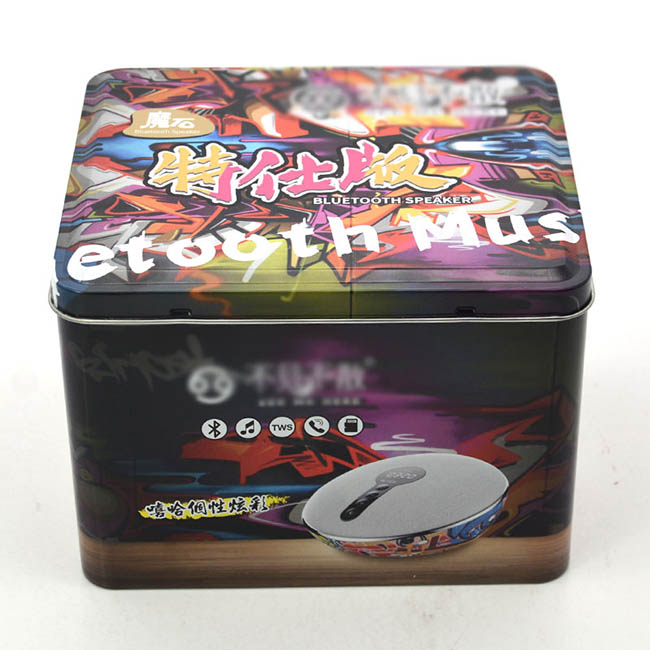 Wholesale printed square electronic product tin box