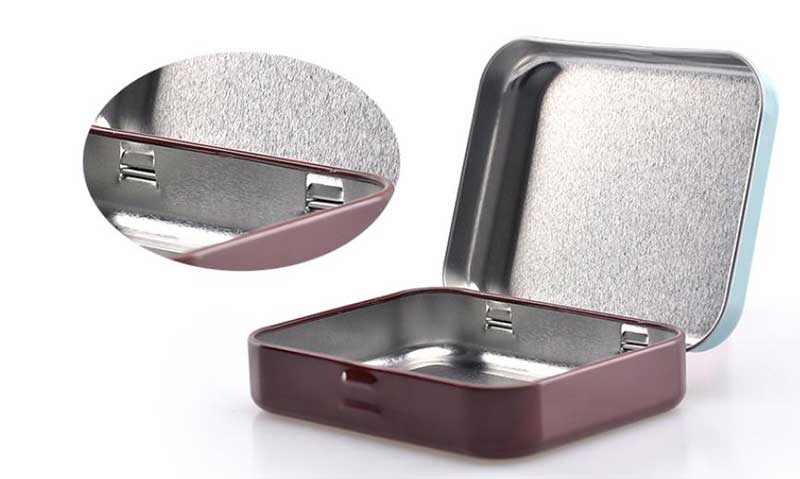 Metal box with hinged lid