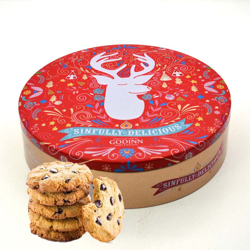 Gift chocolate chip cookies tin box