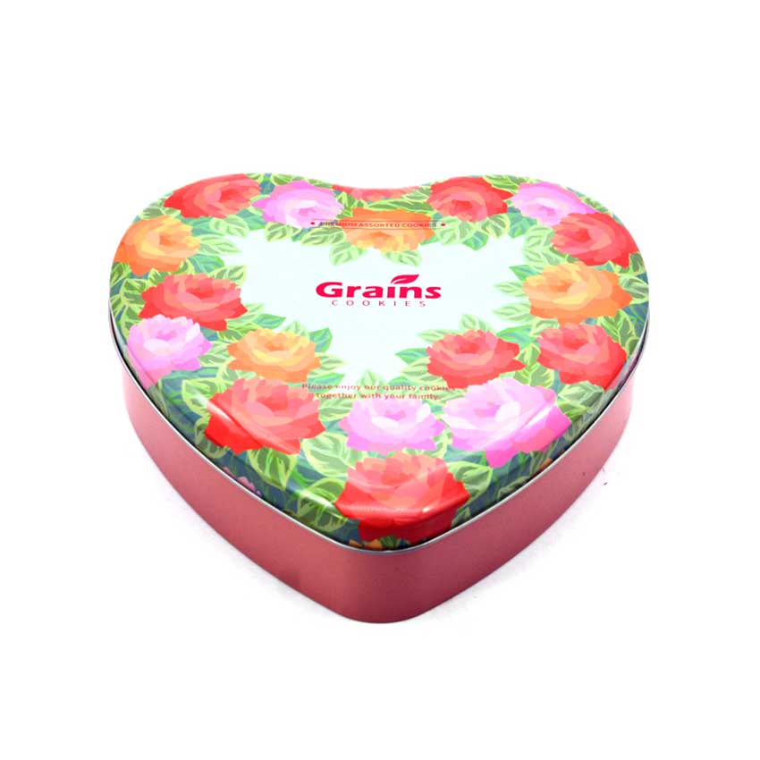 Heart-shaped biscuit tin box packaging