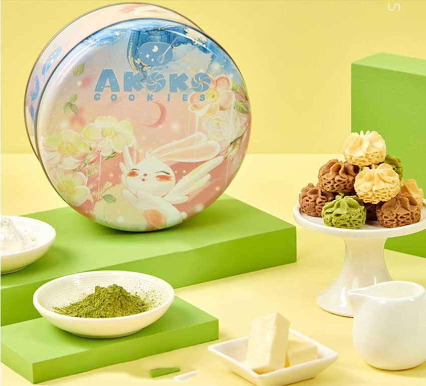 Round cookie tin box packaging box