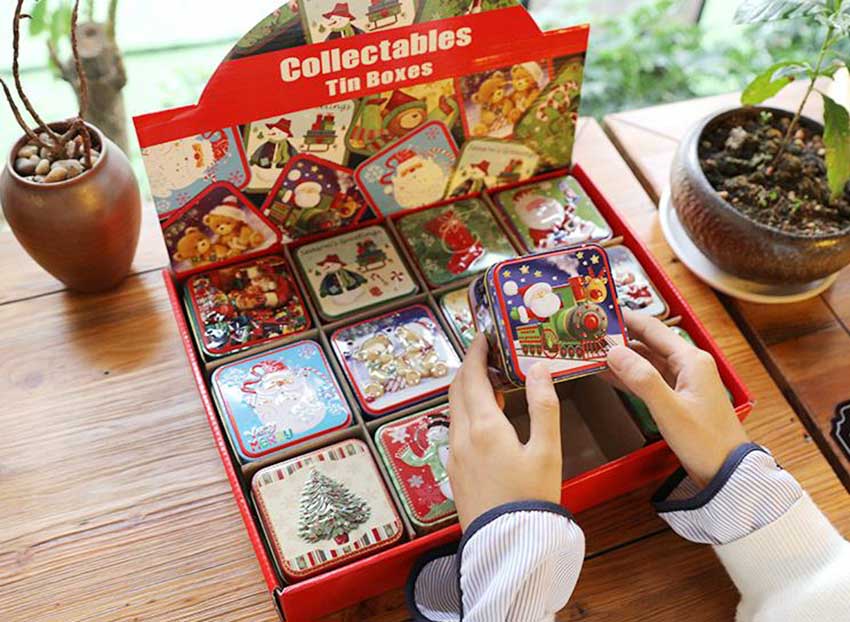 Christmas promotional gift tin box