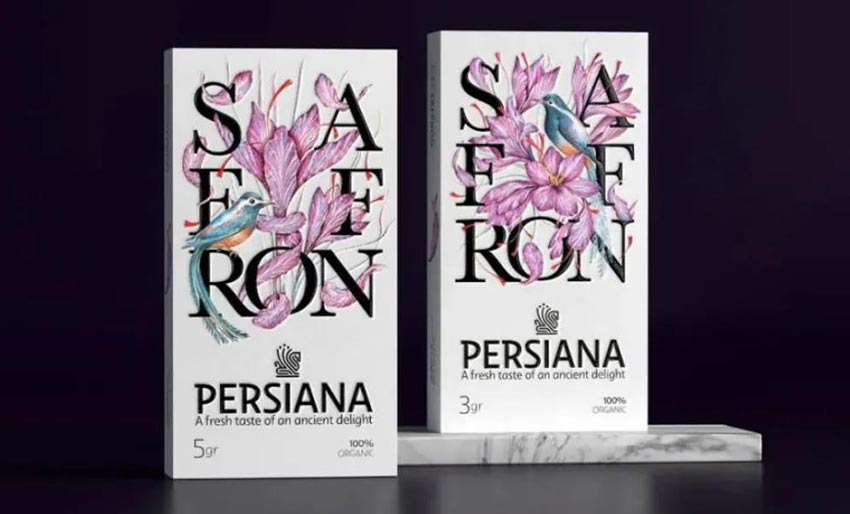 Iranian saffron packaging design