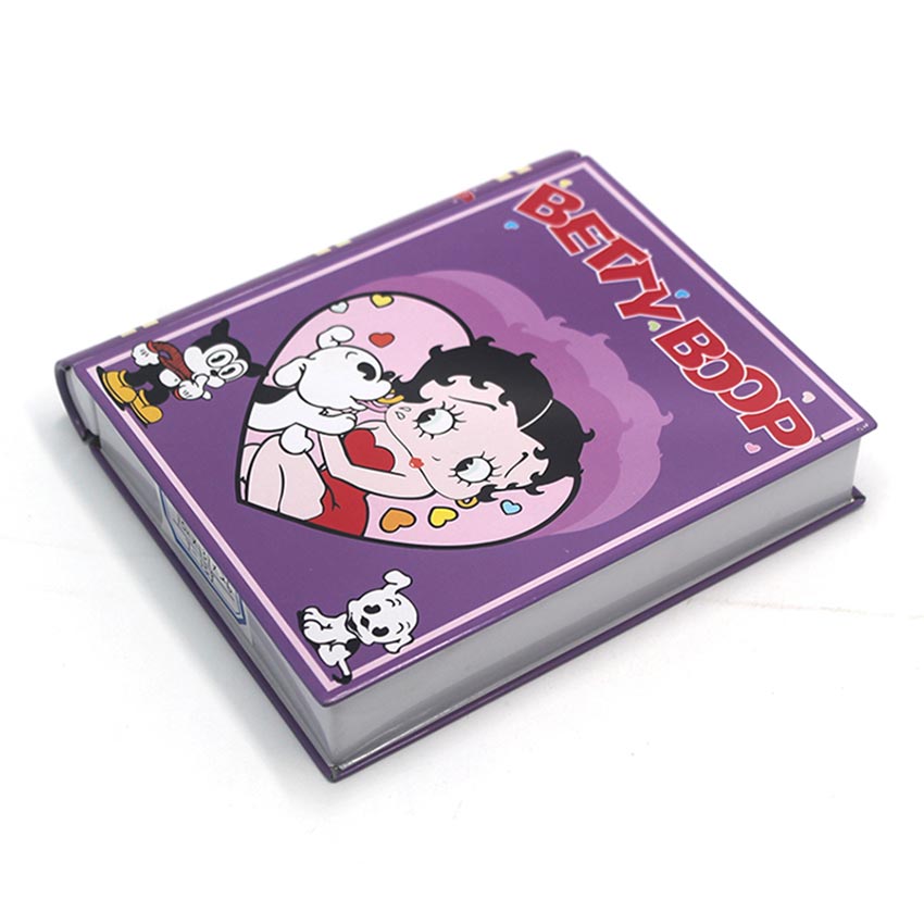 Book shaped promotional gift tin box