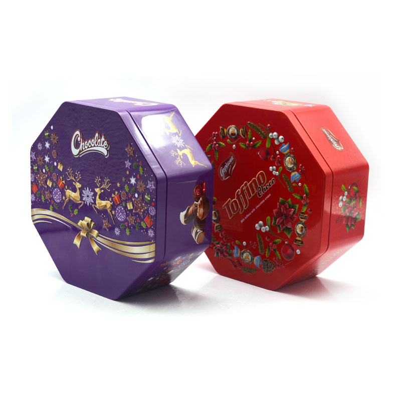 Christmas gift hard candy tin box