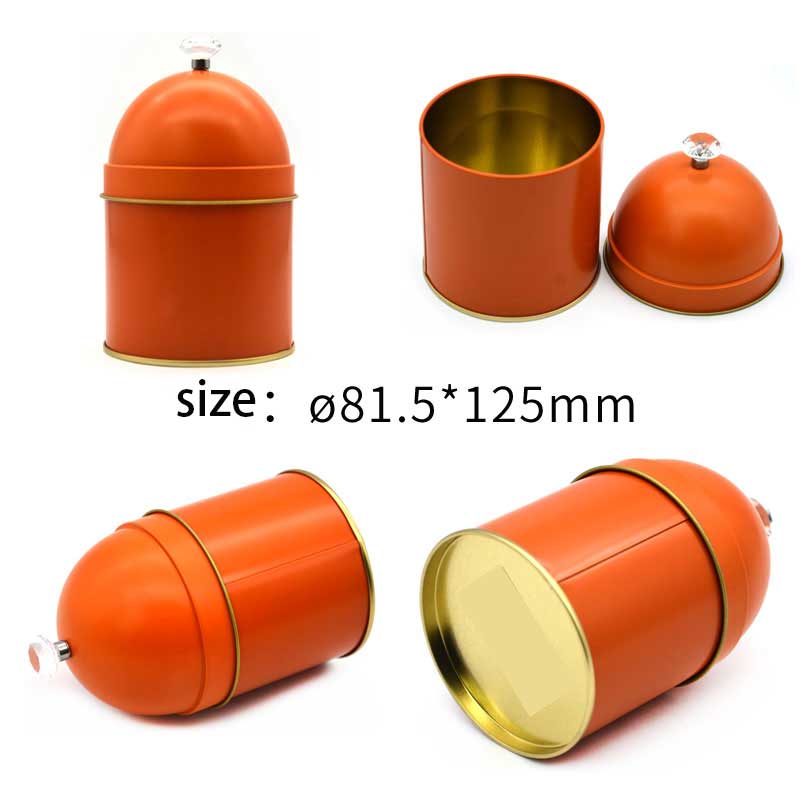 Orange small round tin can size