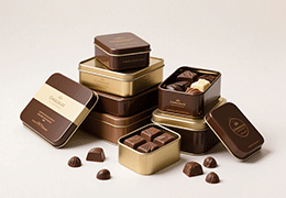 Des boîtes en fer blanc personnalisées créent un emballage extraordinaire pour une nouvelle marque de chocolat artisanal